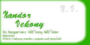 nandor vekony business card